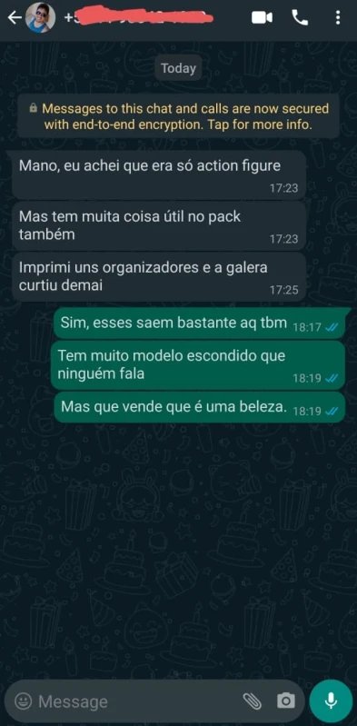 Conversa com depoimento de cliente 1