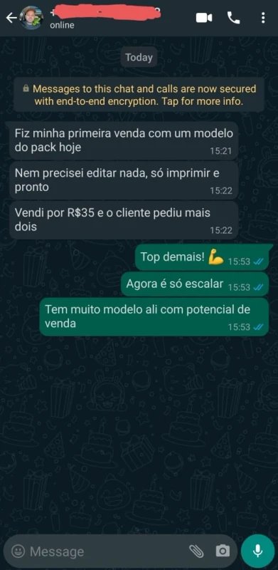 Conversa com depoimento de cliente 3